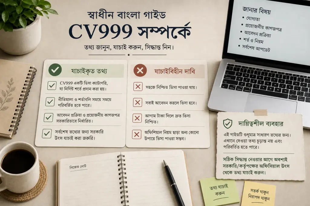 CV999 independent Bangladesh information and safety policy